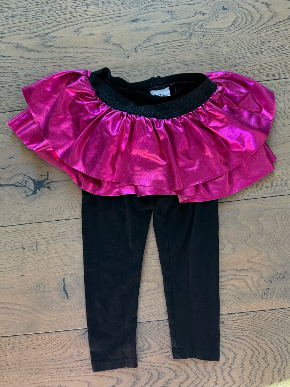 Girls Metallic Hot Pink Tutu Skirt Leggings 2–3Y